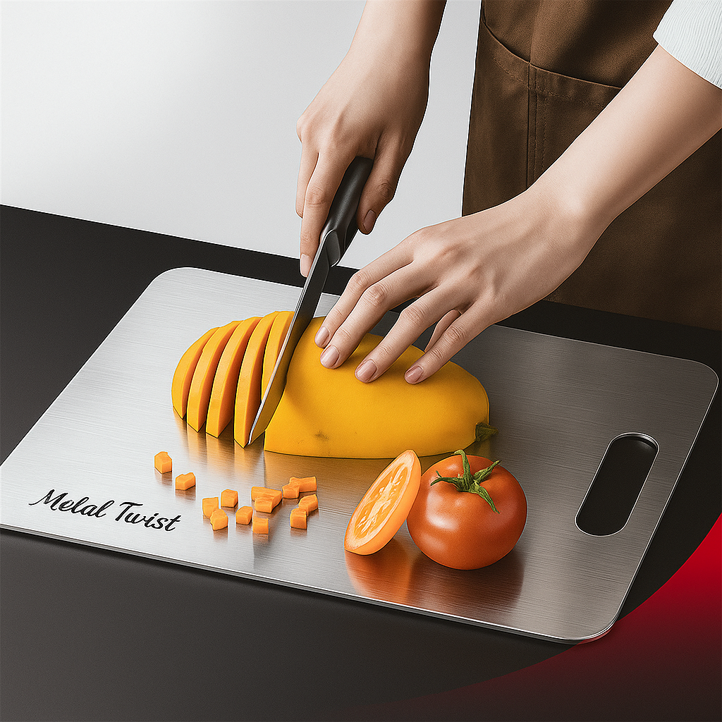 Premium Stainless Steel Kitchen Chopping Board Size Medium (35 x 31 cm)