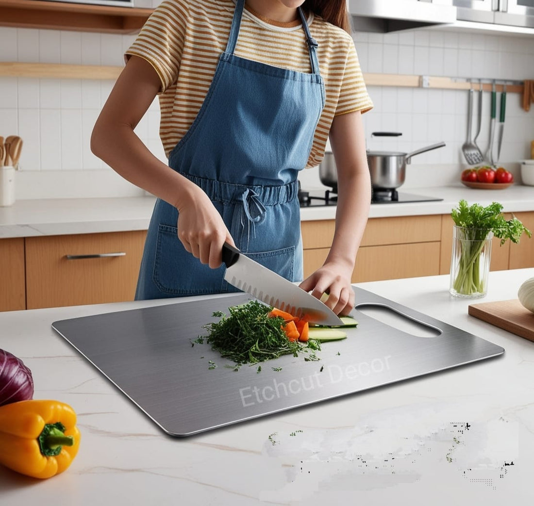 Premium Stainless Steel Kitchen Chopping Board Size Medium (35 x 31 cm)
