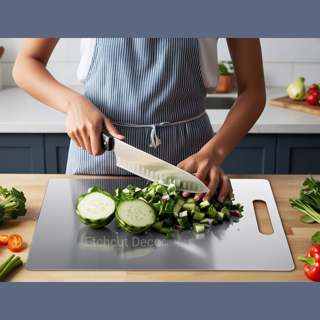 Premium Stainless Steel Kitchen Chopping Board Size Medium (35 x 31 cm)